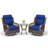 2-Person Patio Conversation Set, Outdoor Conversation Set With 2 Swivel Wicker Chairs, Thick Cushions & Rattan Coffee Table