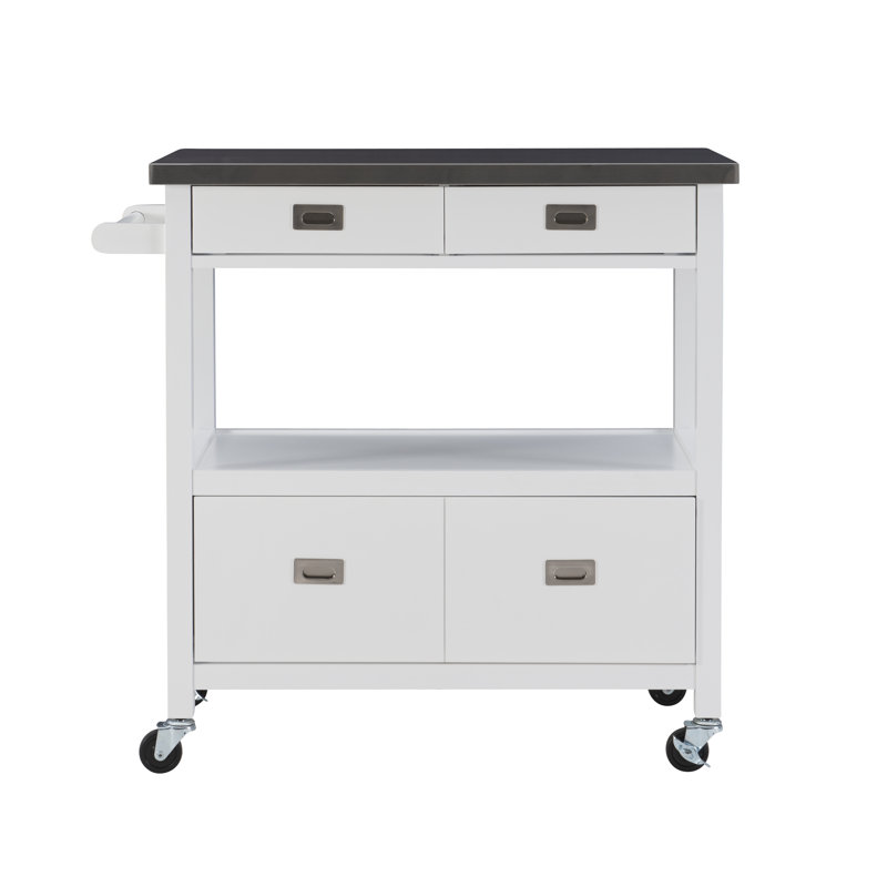 Amryis Kitchen Cart, White