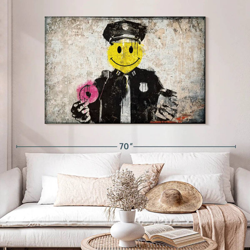 Petit déjeuner Smiley Cop, H 34 po x l 51 po
