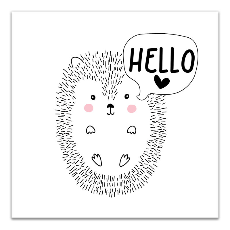 « hello hedgehog », art encadré Anley, H 36 po x l 36 po x P 1,25 po, Toile tendue