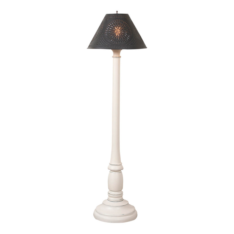 Lampe sur pied traditionnelle 59 po Randalle, Blanc rustique
