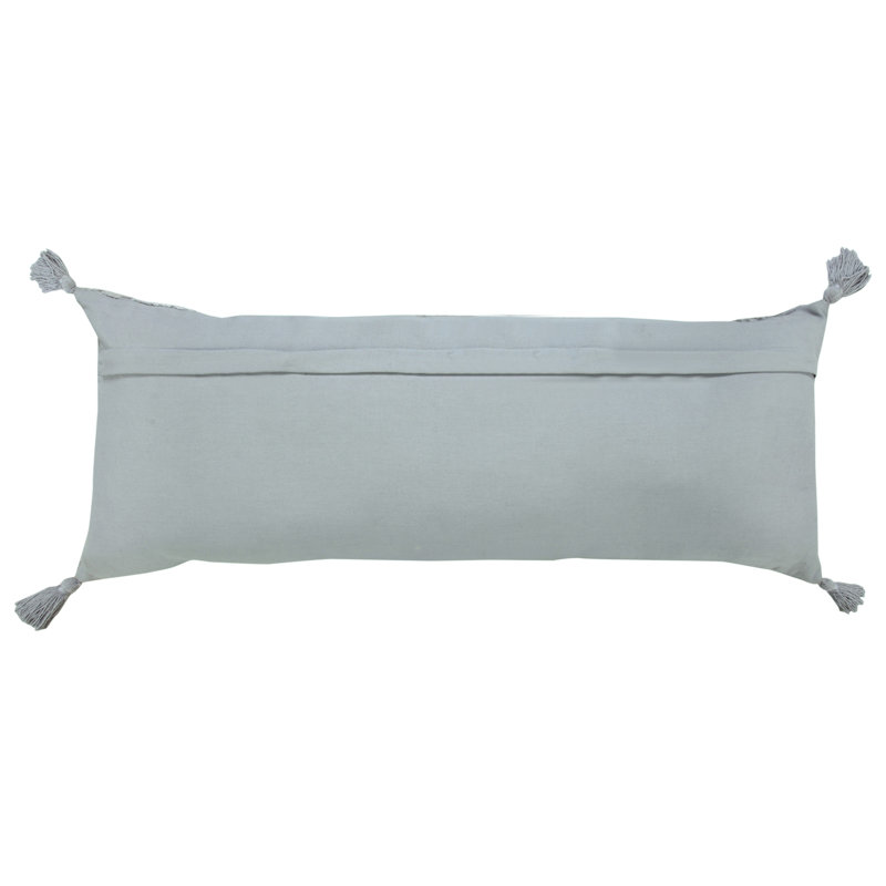 Housse de coussin rectangulaire en mélange de coton, Gris / argent