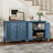 Geometric Embossed Storage Cabinet with Magnetic Doors, Matte Vintage Finish, Handle-Free Design, Raised Legs for Easy Cleaning, Entryway Sideboard Cabinet for Living Room & Bedroom