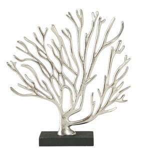 realistic detailed silver wire sculpture of a coral