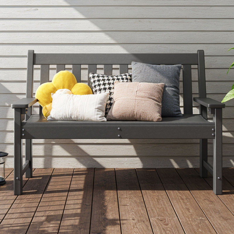 Banc d'extérieur en PEHD Aunye, Gris