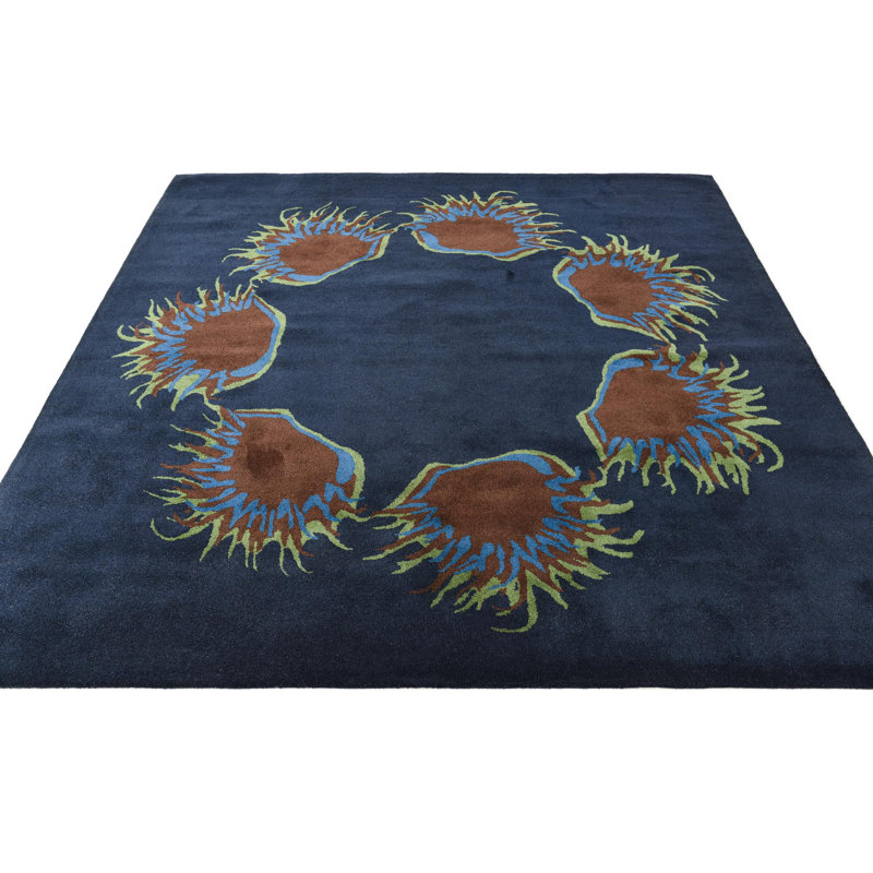 Tapis carré bleu marine Otto