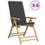  Ensemble de 4 chaises de jardin inclinables gris foncé