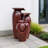3-Tier Outdoor Cascading Jars Water Fountain with Textured Flow and Built-In Pump
