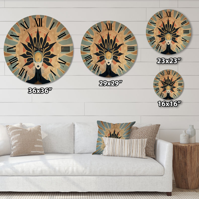 Horloge murale en bois massif Matthei, Grand