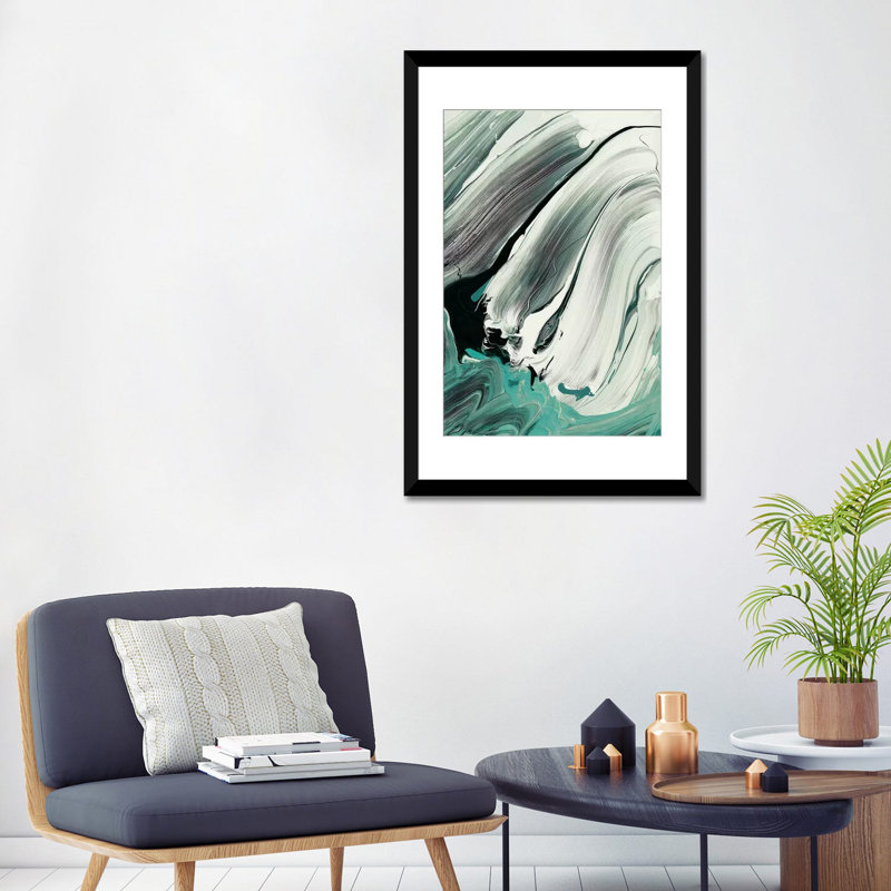 « marble dust iii », reproduction sur toile, H 24 po x l 16 po x P 1 po, Papier d'art encadré noir, Blanc