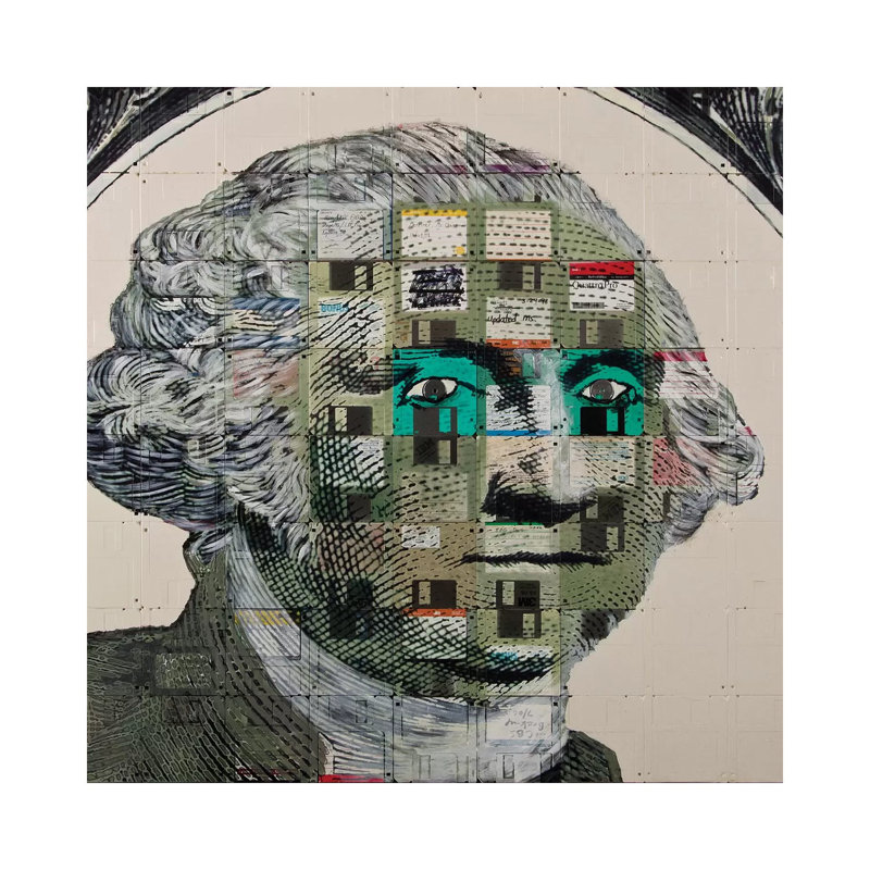 George Washington On Floppy Diskettes by Taylor Smith - Wrapped Canvas Gallery-Wrapped Canvas Giclée