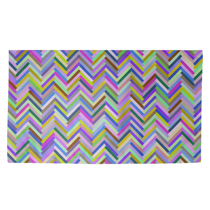 Tapis mauve à chevrons Mcguigan, Rectangle 3 pi x 5 pi
