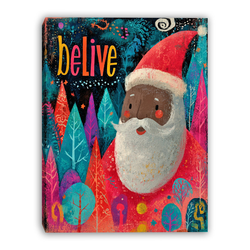 Art mural sur toile Believe Santa Bright Forest, 24 po x 36 po