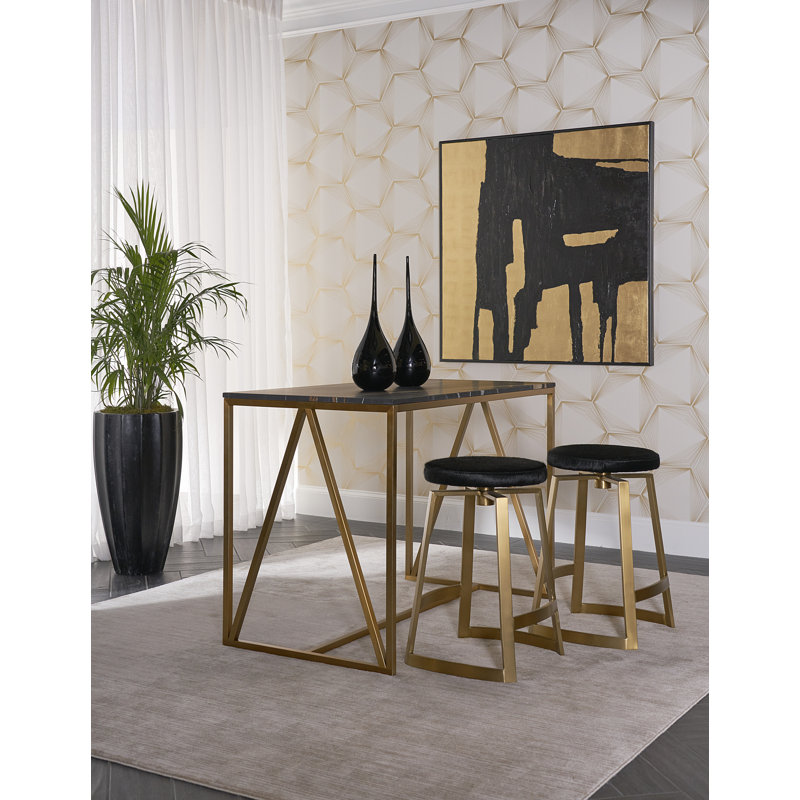 Abdullah Swivel Upholstered Stool with Metal Frame