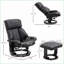 Fauteuil inclinable avec repose-pieds Fauteuil pivotant moderne en similicuir pour salon Vibration Massage | Noir | Base en bois-151568208