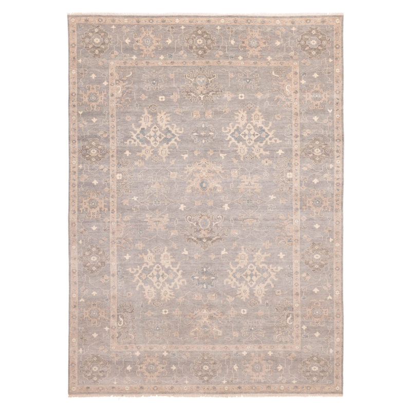 Modern Oushak Grey Rug 8'11" x 12'1"