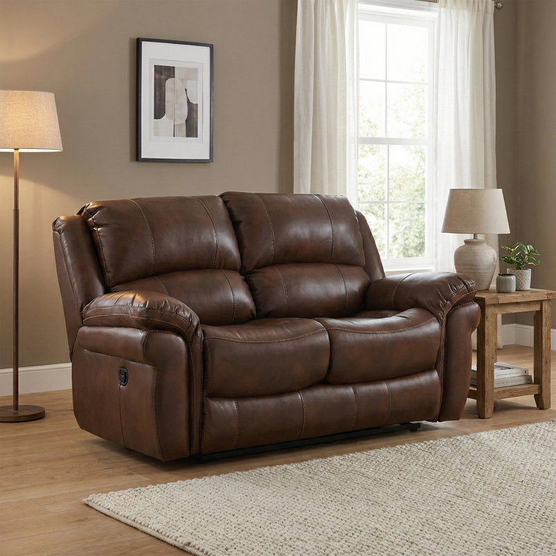 Arles 2 Seater Reclining Loveseat, Tan, Power
