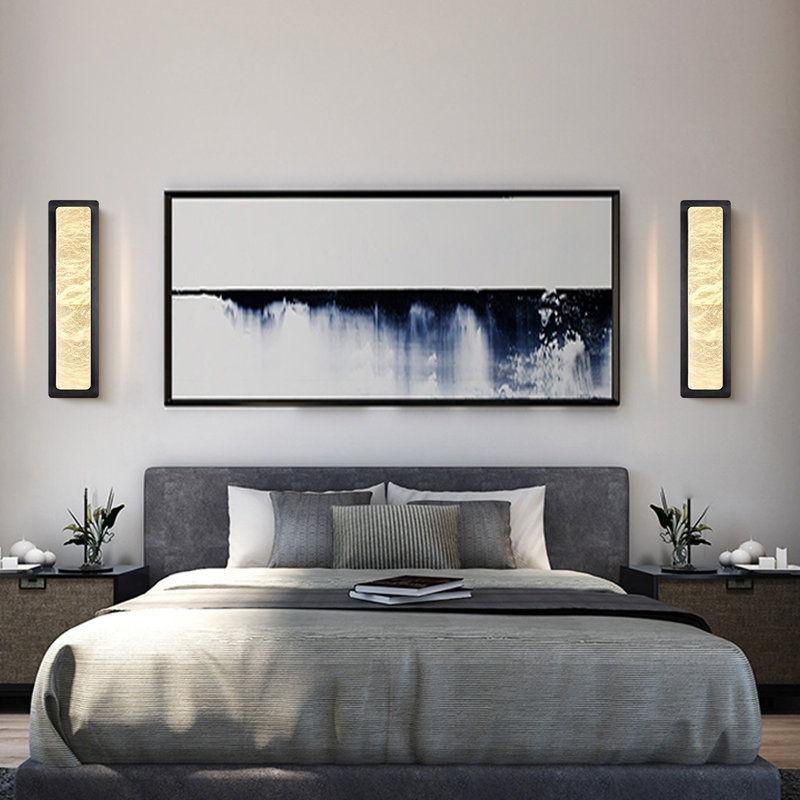 Appliques murales encastrées avec abat-jour albâtre Mikinzie, Noir mat