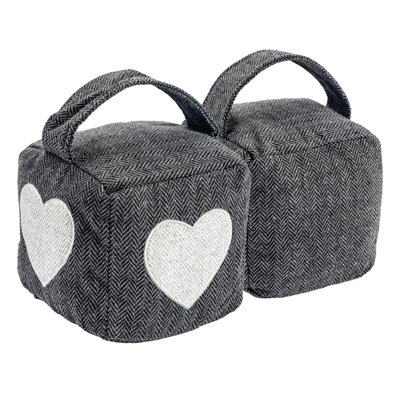Nicola Spring - Mismatched Herringbone Door Stop - Heart