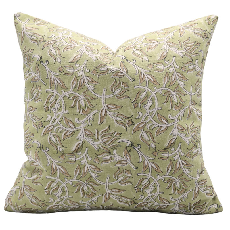 Housse de coussin réversible en coton Floral, Carré, H 22 po x l 22 po