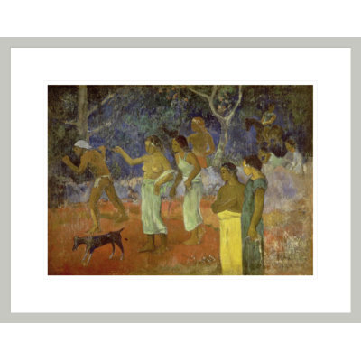 «Scene from Tahitian Life» par Paul Gauguin - Estampe numérique encadrée