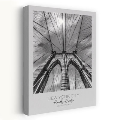 Brooklyn Bridge Upward View Abstract Contemporary Architecture City Wall Art