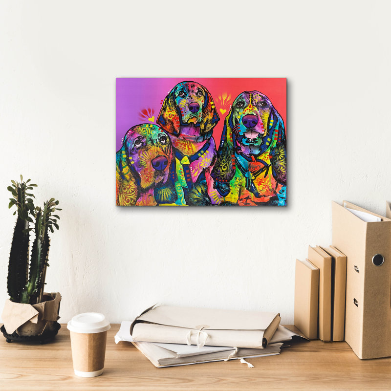 «Amigos» par Dean Russo, art mural sur toile, H 12 po x l 16 po x P 0,75 po