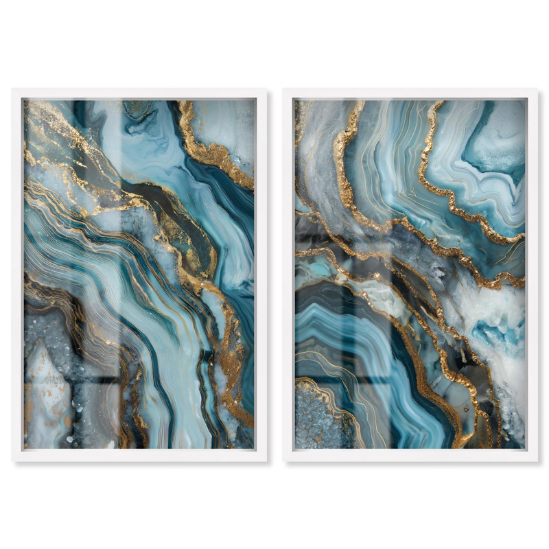 Ensemble de décorations géodésiques Oceanic, 31" H x 21" W, Cadre blanc