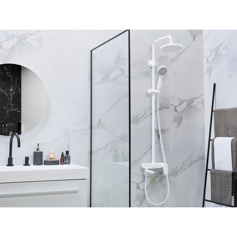 Milsom Thermostatic Shower with Dual Shower Head, White
