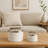 Elegant Round Decorative Box with Metal Lid for Bedroom - Stylish Keepsake Storage Organizer Boxes for Home Decor - Set of 2, 7", 5", White