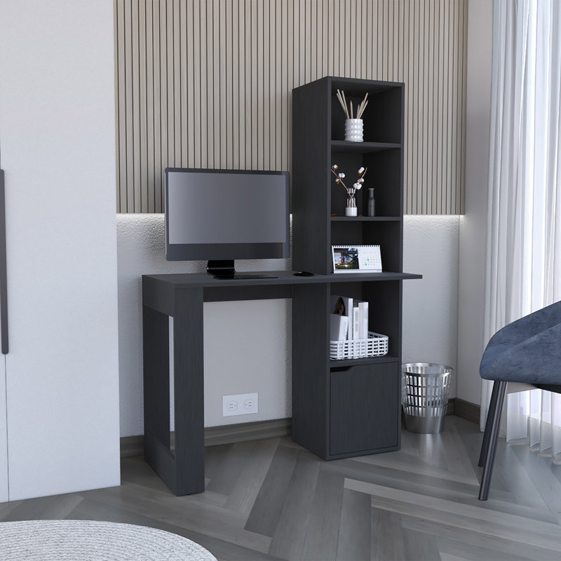 Bureau d'écriture avec bibliothèque et armoire Ripley, Noir