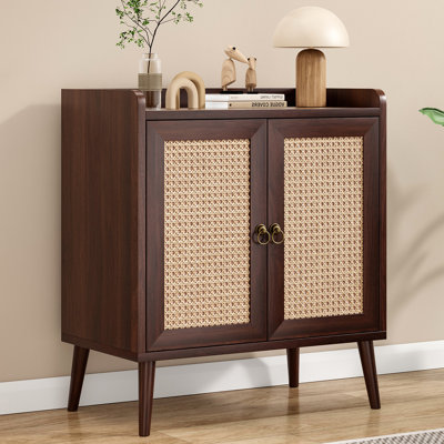 15.0"L x 26.4"W x 30.0"H Walnut Wood Sideboard