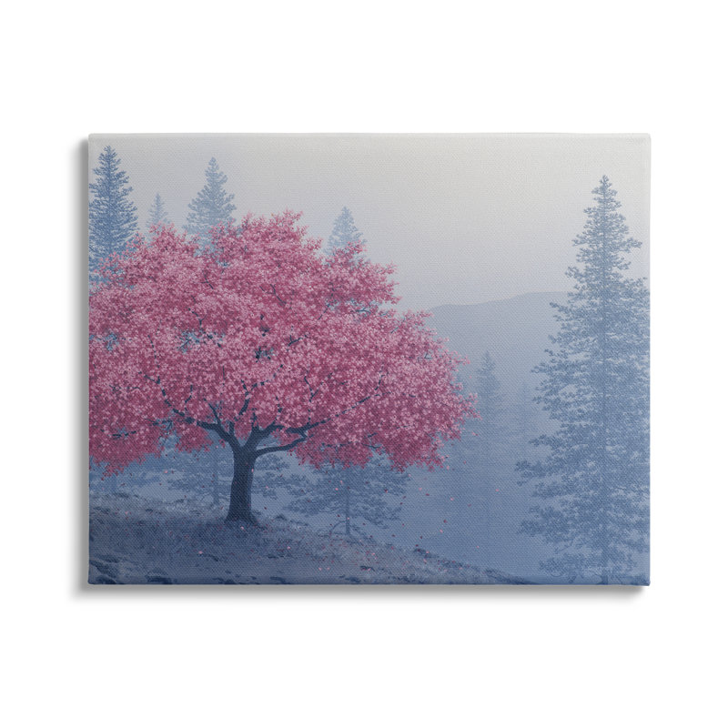 Fleur de cerisier rose par Richard Courtney - photographie, H 16 po x l 20 po x P 1,5 po, Toile tendue