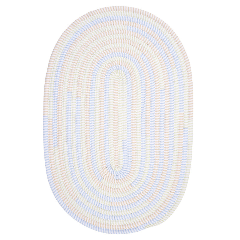 Tapis bleu/vert tressé à la main McClain, Ovale 2 pi x 4 pi
