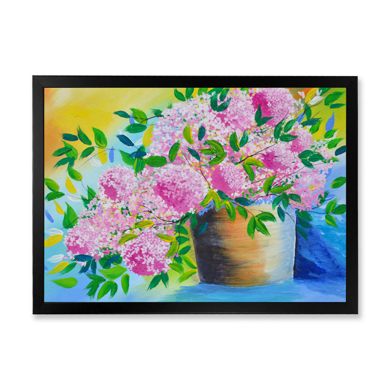 «Natural Lilac In Pot», reproduction sur toile avec cadre flottant, H 16 po x l 32 po x P 1 po, Cadre noir