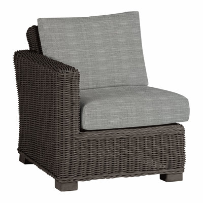 Canapé modulaire rustique tissé à gauche - Noyer noir