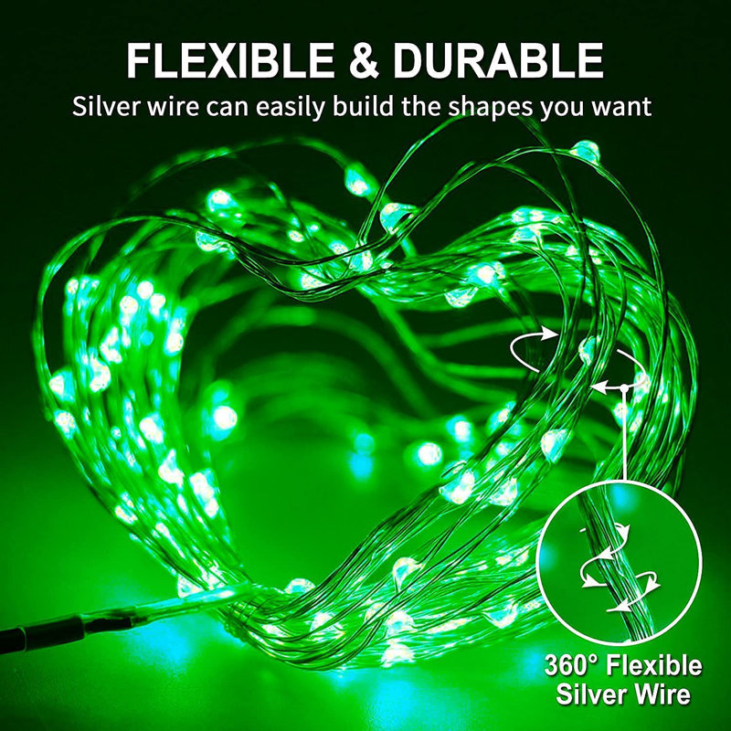 Schlitz 67.2' LED Battery Powered 200 - Bulb Rope Lights String Light, Green