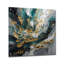 Encre de sarcelle dorée sur pierre - art abstrait acrylique sur verre-101500178