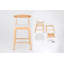 Tabourets de comptoir en bois massif de style moderne Mid-Century 24 po, tabourets de comptoir rembourrés avec pieds en bois pour îlot de cuisine Bar (structure naturelle et coussin beige)
