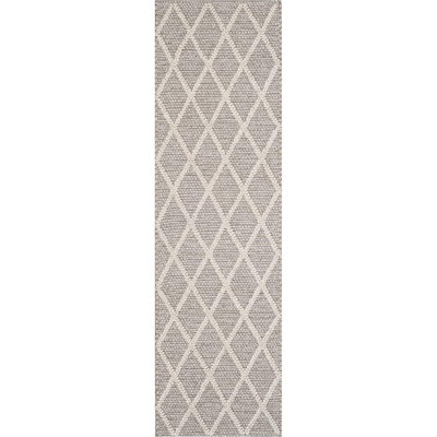 Russo Gray Hand-Woven Geometric Flatweave Rug