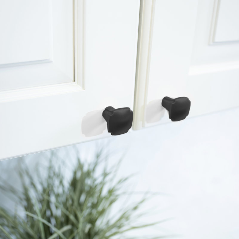Veranda Collection 1-1/8 Inch Square Knob, Matte Black
