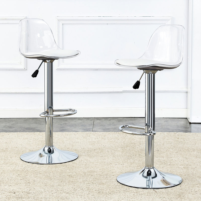 Tabourets de bar rotatifs et réglables à 360 ° - Siège d'unité centrale, minimaliste moderne pour bars, restaurants 2 pièces - blanc