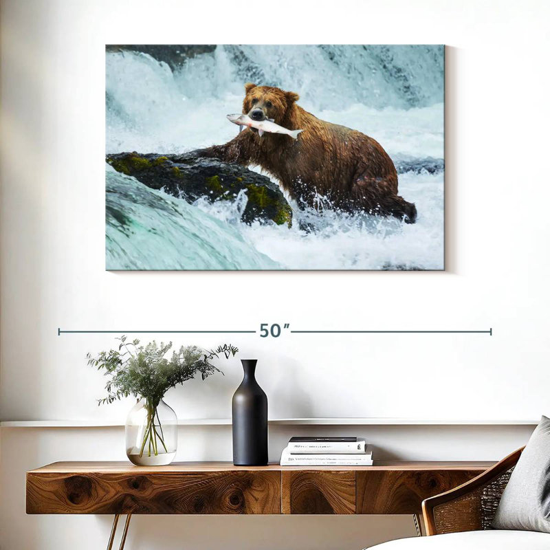Simple Bear Fishing, 26" H x 39" W