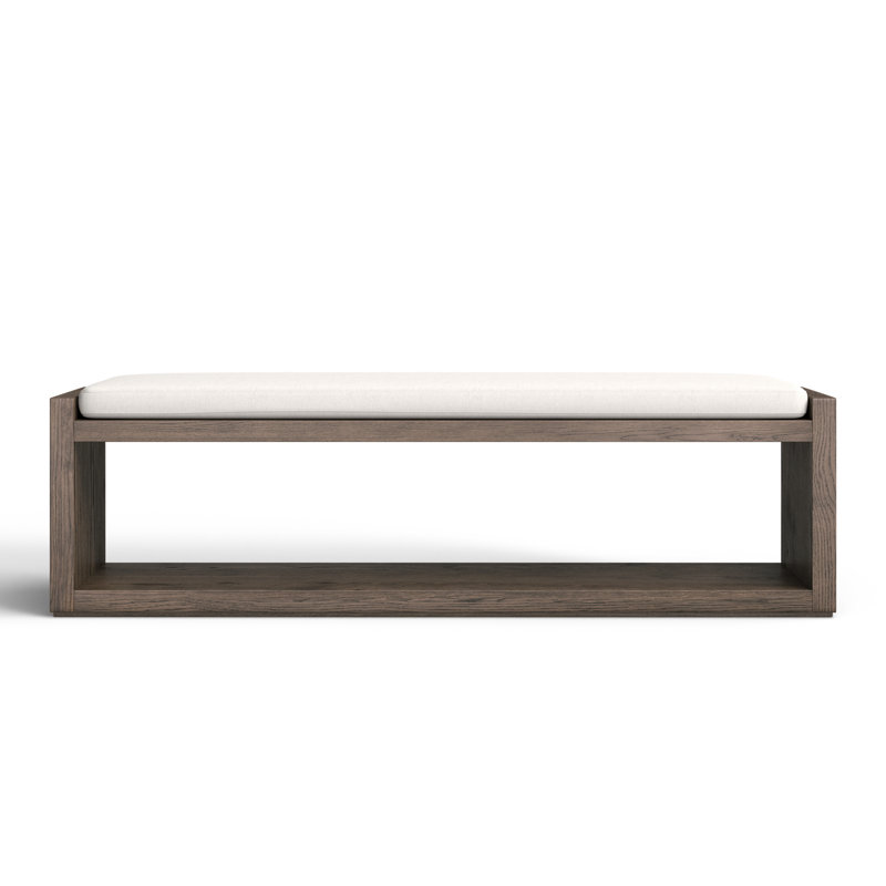 Crestfield Polyester Blend Upholstered Bench, Ivory