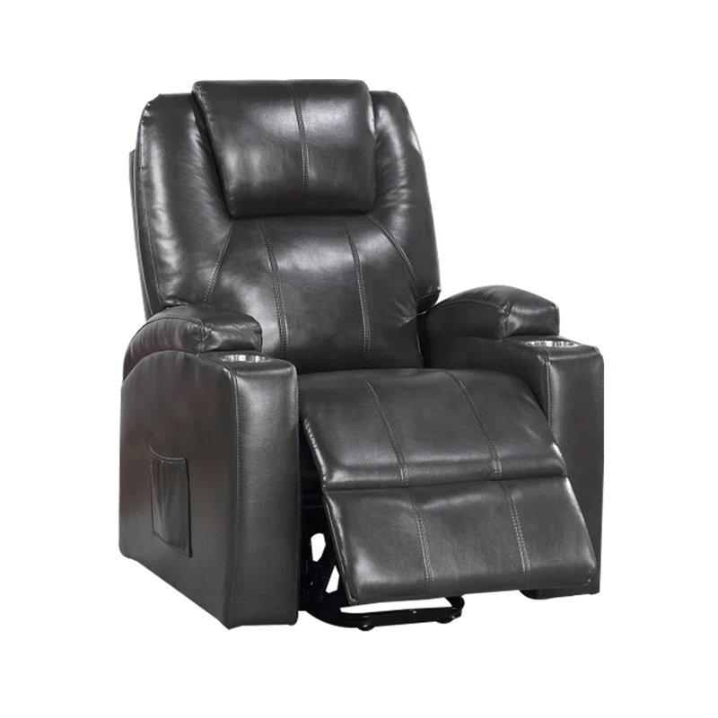 Fauteuil inclinable Evans, Similicuir noir