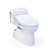 TOTO® WASHLET+® Carolina® II One-Piece Elongated 1.28 GPF Toilet and WASHLET+® S5 Bidet Seat, Cotton White - MW6443446CEFG#01