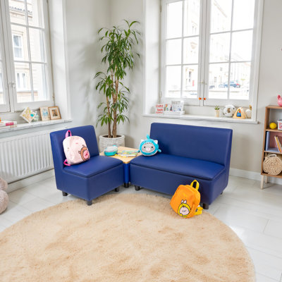 Ensemble 3 pièces de chaise et canapé modulaire avec table de bout Kid Comfort