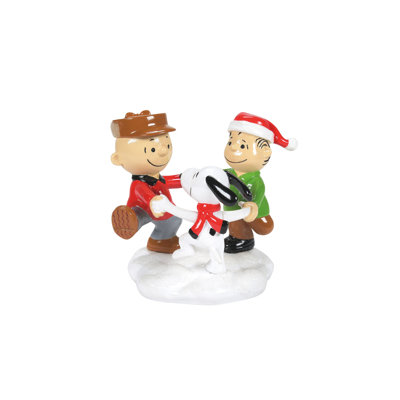 Figurine de Noël 2,5 po Peanuts Village Trio of Besties Charlie Brown Snoopy Linus
