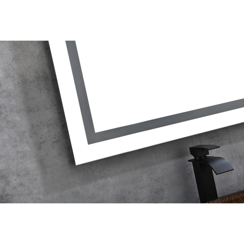 84 X 48 Inch LED Bathroom Mirror With Front And Backlight, Wall Mounted Vanity Mirror, Antifog, Memory, 3 Colors, Stepless Dimmable