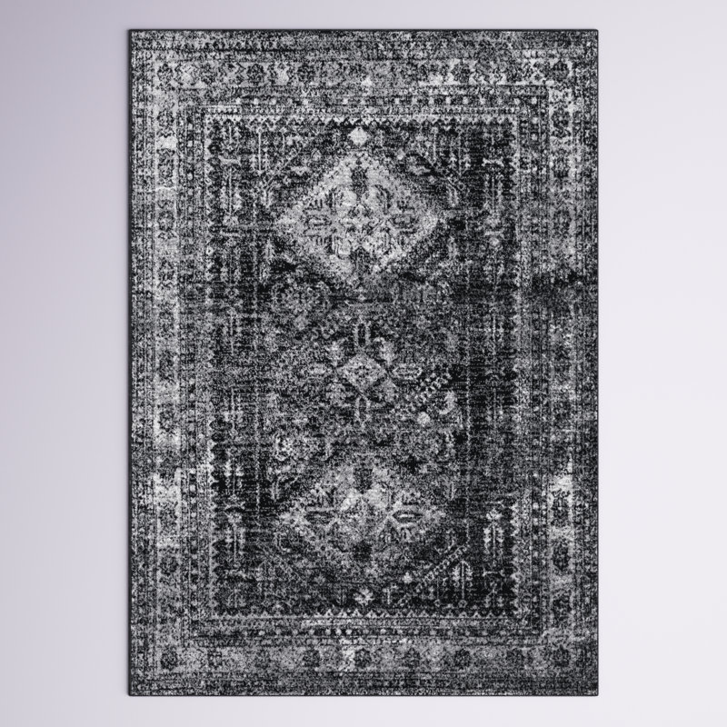 Tapis oriental Fitz, Rectangle 9' x 12', Black